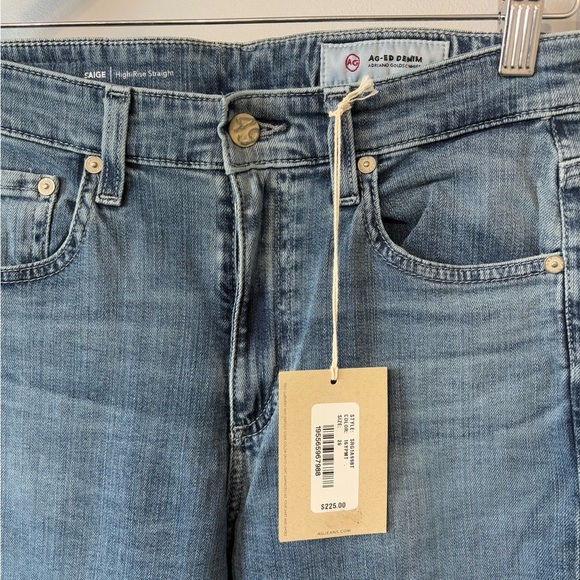 🌟HP NWT AG-ED Denim/Jeans Saige High-rise Straight Leg 26W/30L light blue - Picture 7 of 9